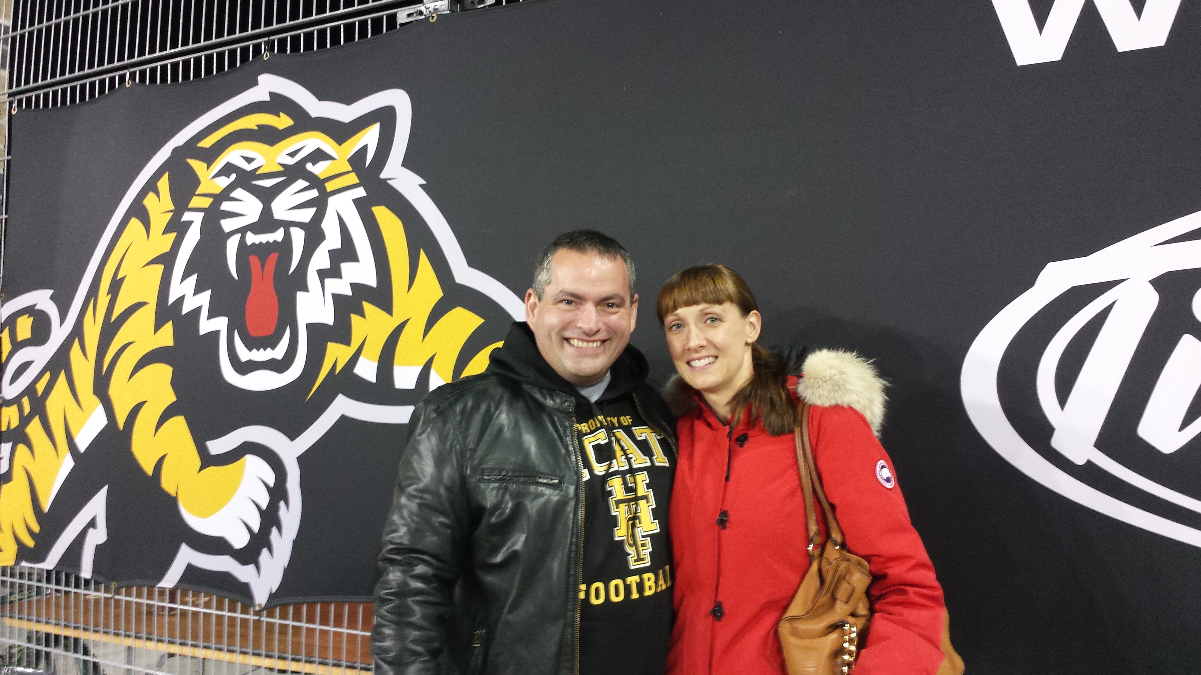 XPolice President Ivon Fournier and his wife Karen supporting the Hamilton Tiger-Cats at the game on Friday, October 17, 2014