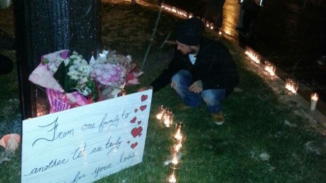 Steven Richards, the accused involved in the hit-and-run that killed Mariel Garcia, visits her memorial.
