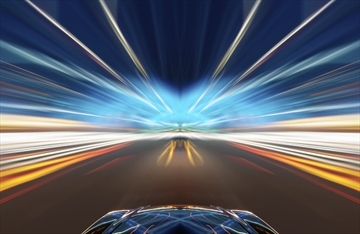 a stylized depiction of speeding