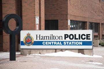 Photo of the Hamilton Police Central Station sign.