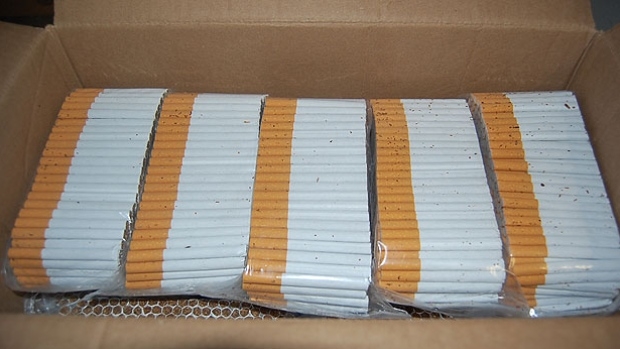 Ontario Provincial Police found 27 cases of illegal cigarettes during traffic stops near Kenora. (RCMP)