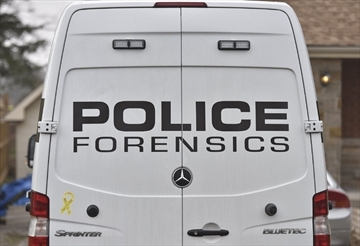 Police Forensics vehicle from the back.