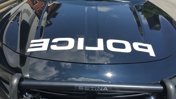 Hood of a Hamilton Police car.